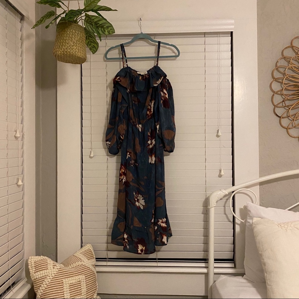 Lovestitch off the shoulder floral midi dress